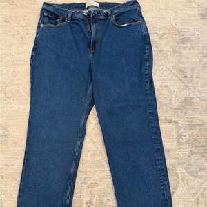 Abercrombie & Fitch Women's Straight Leg Jeans — Dark Blue